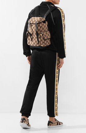 Мужской текстильный рюкзак GUCCI бежевого цвета по цене 127900 руб., арт. 598184/G38GT | Фото 2 Мужской текстильный рюкзак GUCCI бежевого цвета, арт. 598184/G38GT | Фото 2