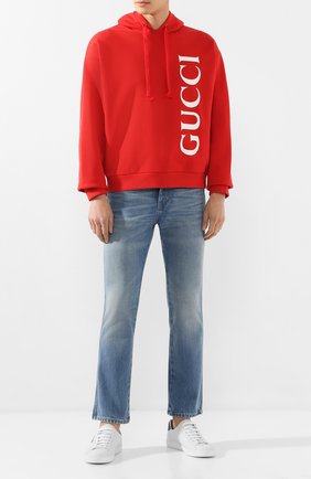 Мужской хлопковое худи GUCCI красного цвета по цене 74000 руб., арт. 604974/XJB1C | Фото 2 Мужской хлопковое худи GUCCI красного цвета, арт. 604974/XJB1C | Фото 2