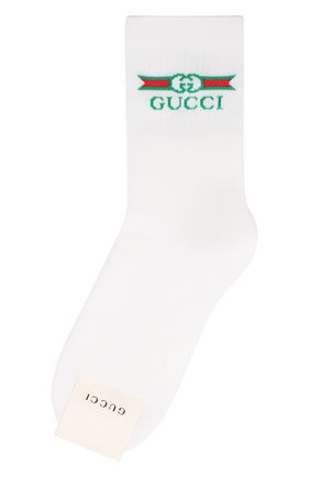 Мужские хлопковые носки GUCCI белого цвета по цене 8300 руб., арт. 604038/4GA25 | Фото 1 Мужские хлопковые носки GUCCI белого цвета, арт. 604038/4GA25 | Фото 1