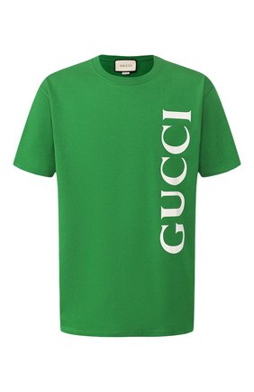 Мужская хлопковая футболка GUCCI зеленого цвета по цене 29300 руб., арт. 565806/XJB2V | Фото 1 Мужская хлопковая футболка GUCCI зеленого цвета, арт. 565806/XJB2V | Фото 1