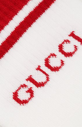 Мужские хлопковые носки GUCCI белого цвета по цене 10900 руб., арт. 496493/4G293 | Фото 2 Мужские хлопковые носки GUCCI белого цвета, арт. 496493/4G293 | Фото 2