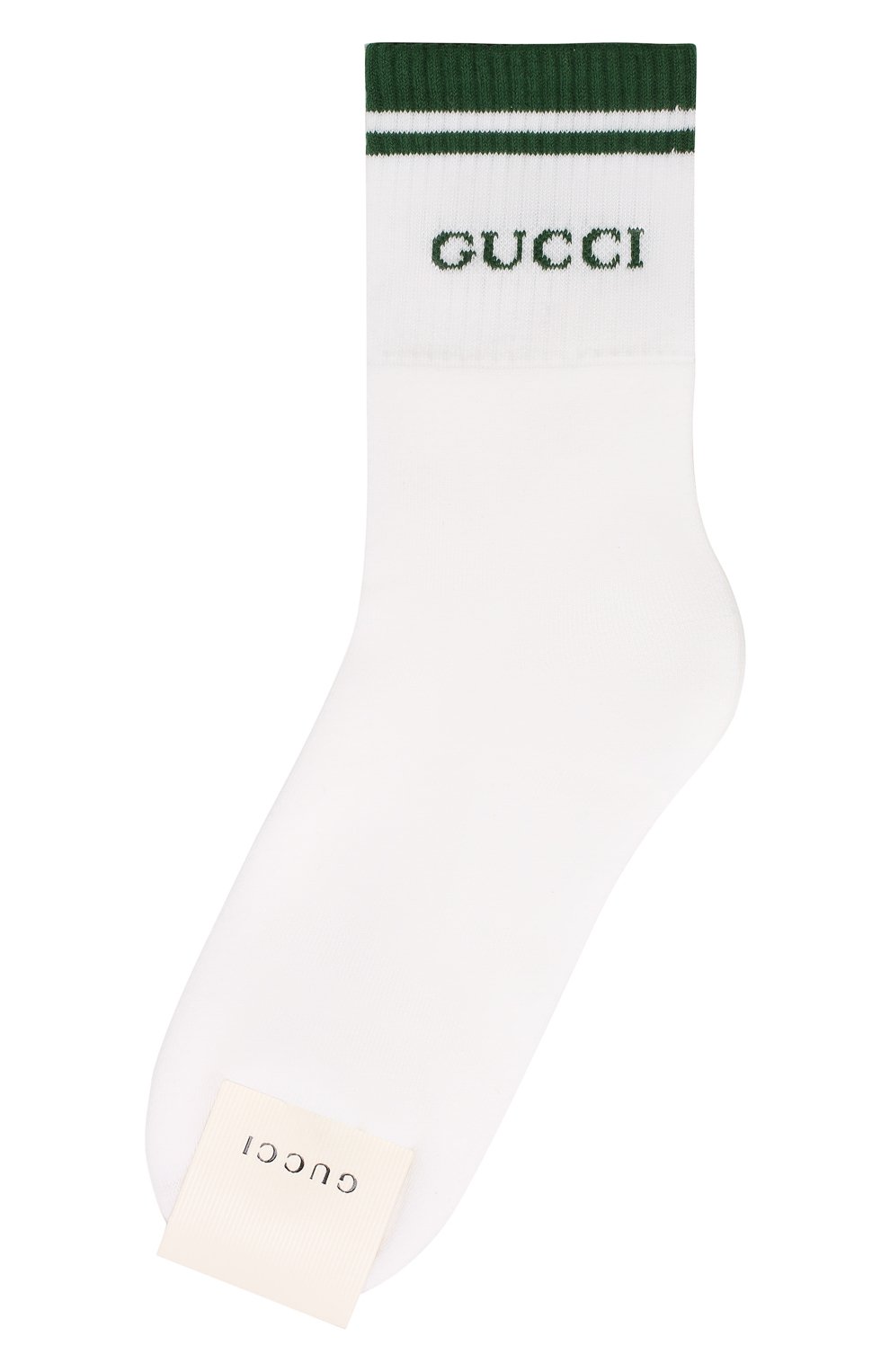 Мужские хлопковые носки GUCCI зеленого цвета, арт. 496493/4G293 | Фото 1 (Кросс-КТ: бельё; Региональные ограничения белый список (Axapta Mercury): RU; Материал внешний: Хлопок)