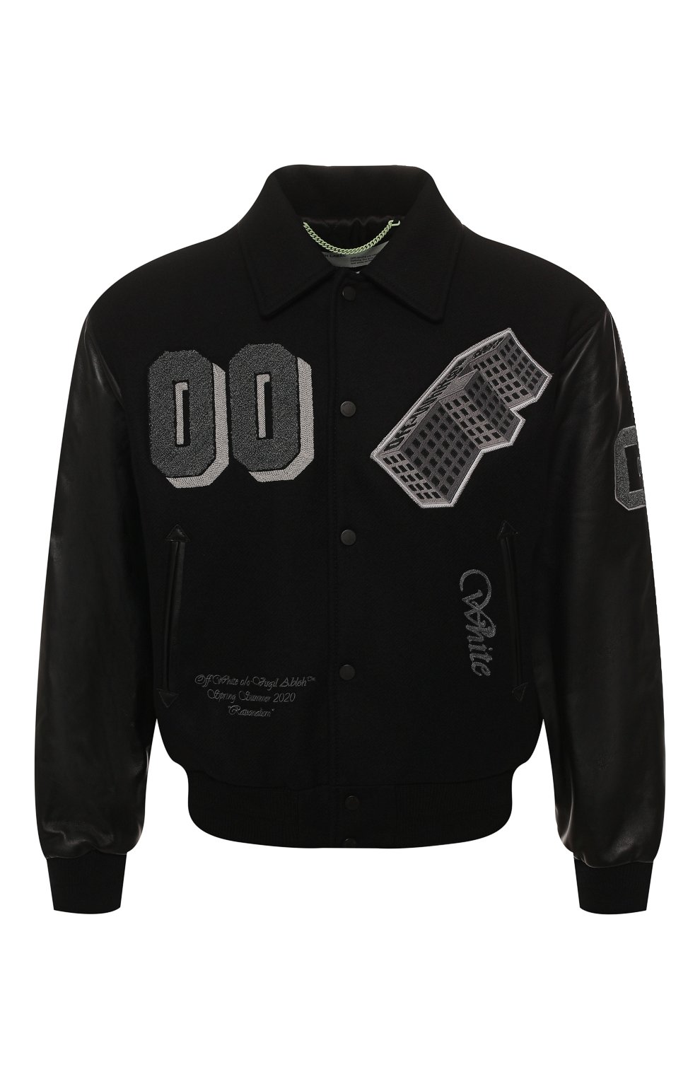 Мужской черный комбинированный бомбер OFF-WHITE — купить за 145000 руб. в интернет-магазине ЦУМ, арт. 0MJA036R20A320241008