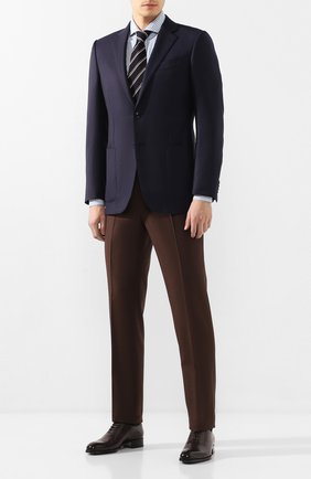 Мужская хлопковая сорочка BRUNELLO CUCINELLI синего цвета по цене 30850 руб., арт. MW6020028 | Фото 2 Мужская хлопковая сорочка BRUNELLO CUCINELLI синего цвета, арт. MW6020028 | Фото 2