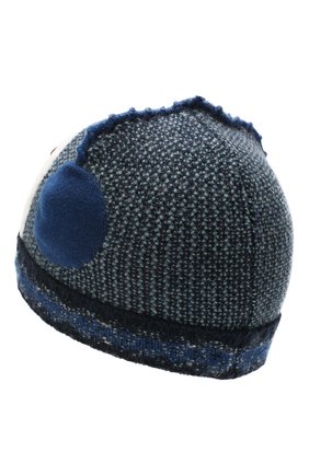 Детского кашемировая шапка LORO PIANA синего цвета, арт. FAI8428 | Фото 2 (Материал: Текстиль, Кашемир, Шерсть; Статус проверки: Проверена категория)