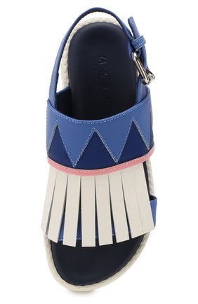 Детские кожаные сандалии MARNI синего цвета, арт. 64510/28-35 | Фото 4 (Материал внешний: Кожа; Материал внутренний: Натуральная кожа; Статус проверки: Проверена категория)