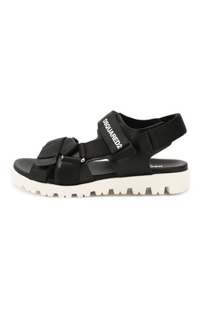 Детские кожаные сандалии DSQUARED2 черного цвета по цене 26050 руб., арт. 63507/28-35 | Фото 2 Детские кожаные сандалии DSQUARED2 черного цвета, арт. 63507/28-35 | Фото 2 (Материал внутренний: Натуральная кожа; Статус проверки: Проверена категория; Материал внешний: Кожа)