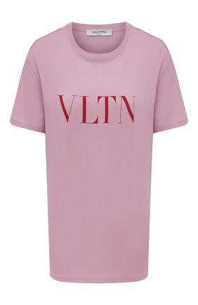 Женская хлопковая футболка VALENTINO розового цвета по цене 28650 руб., арт. TB3MG07D3V6 | Фото 1 Женская хлопковая футболка VALENTINO розового цвета, арт. TB3MG07D3V6 | Фото 1