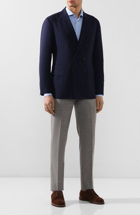 Мужской пиджак из смеси шерсти и шелка BRUNELLO CUCINELLI синего цвета по цене 185500 руб., арт. MHN217BPD | Фото 2 Мужской пиджак из смеси шерсти и шелка BRUNELLO CUCINELLI синего цвета, арт. MHN217BPD | Фото 2