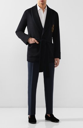 Мужской кашемировый пиджак DOLCE & GABBANA темно-синего цвета по цене 262000 руб., арт. G001JZ/FU2AX | Фото 2 Мужской кашемировый пиджак DOLCE & GABBANA темно-синего цвета, арт. G001JZ/FU2AX | Фото 2