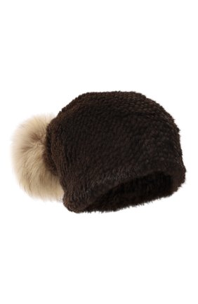 Женская шапка из меха норки KUSSENKOVV коричневого цвета, арт. 050250004205 | Фото 1