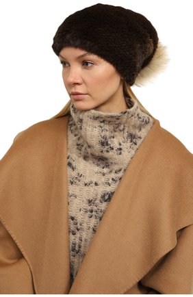 Женская шапка из меха норки KUSSENKOVV коричневого цвета, арт. 050250004205 | Фото 2