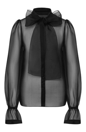 Женская шелковая блузка DOLCE & GABBANA черного цвета по цене 59950 руб., арт. F5M35T/FU1BU | Фото 1 Женская шелковая блузка DOLCE & GABBANA черного цвета, арт. F5M35T/FU1BU | Фото 1