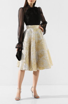 Женская шелковая блузка DOLCE & GABBANA черного цвета по цене 59950 руб., арт. F5M35T/FU1BU | Фото 2 Женская шелковая блузка DOLCE & GABBANA черного цвета, арт. F5M35T/FU1BU | Фото 2