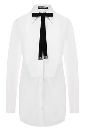 Женская хлопковая рубашка DOLCE & GABBANA белого цвета по цене 56750 руб., арт. F5M39Z/FU5K9 | Фото 1 Женская хлопковая рубашка DOLCE & GABBANA белого цвета, арт. F5M39Z/FU5K9 | Фото 1