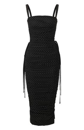 Женское шелковое платье DOLCE & GABBANA черно-белого цвета по цене 215500 руб., арт. F69Q4T/FSASB | Фото 1 Женское шелковое платье DOLCE & GABBANA черно-белого цвета, арт. F69Q4T/FSASB | Фото 1