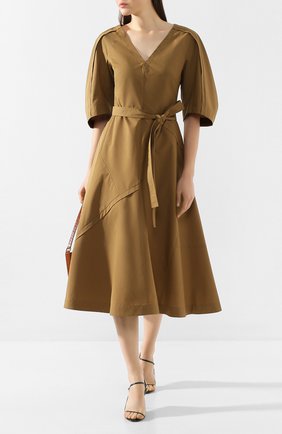 Женское платье с поясом 3.1 PHILLIP LIM коричневого цвета по цене 49600 руб., арт. E202-9056LCP | Фото 2 Женское платье с поясом 3.1 PHILLIP LIM коричневого цвета, арт. E202-9056LCP | Фото 2