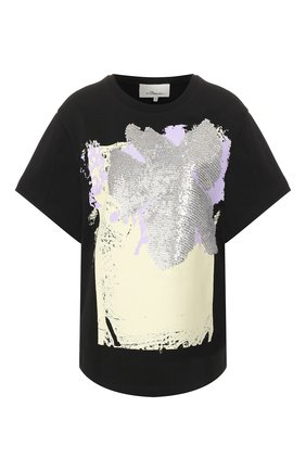 Женская хлопковая футболка 3.1 PHILLIP LIM черного цвета по цене 24600 руб., арт. E201-1593HCJ | Фото 1 Женская хлопковая футболка 3.1 PHILLIP LIM черного цвета, арт. E201-1593HCJ | Фото 1