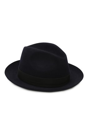 Мужская фетровая шляпа LORO PIANA темно-синего цвета, арт. FAI8967 | Фото 1 (Материал: Шерсть, Текстиль)