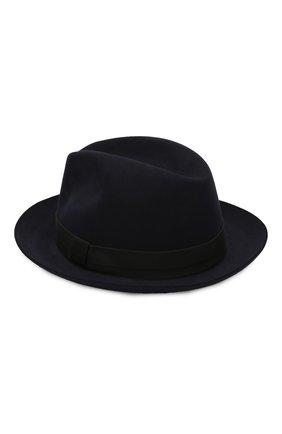 Мужская фетровая шляпа LORO PIANA темно-синего цвета, арт. FAI8967 | Фото 2 (Материал: Шерсть, Текстиль)