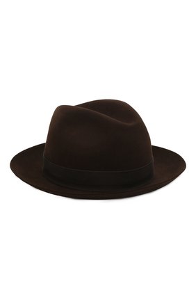 Мужская фетровая шляпа LORO PIANA темно-коричневого цвета, арт. FAI8967 | Фото 2 (Материал: Шерсть, Текстиль)