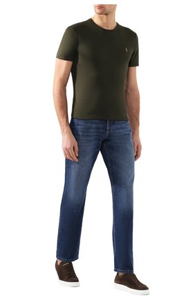 Мужская хлопковая футболка POLO RALPH LAUREN темно-зеленого цвета по цене 5855 руб., арт. 710740727 | Фото 2 Мужская хлопковая футболка POLO RALPH LAUREN темно-зеленого цвета, арт. 710740727 | Фото 2