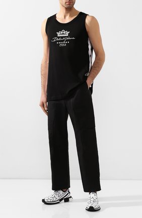 Мужская хлопковая майка DOLCE & GABBANA черного цвета по цене 39200 руб., арт. G8JY3Z/FU7EQ | Фото 2 Мужская хлопковая майка DOLCE & GABBANA черного цвета, арт. G8JY3Z/FU7EQ | Фото 2