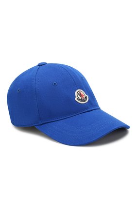 Детская хлопковая бейсболка MONCLER синего цвета по цене 6295 руб., арт. F1-954-3B100-00-04863 | Фото 1 Детская хлопковая бейсболка MONCLER синего цвета, арт. F1-954-3B100-00-04863 | Фото 1