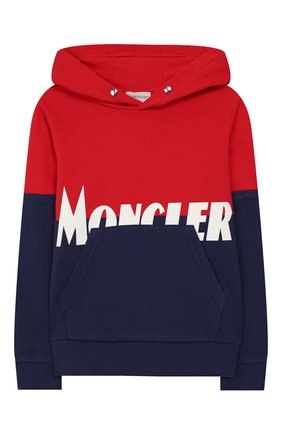 Детский хлопковое худи MONCLER красного цвета по цене 13750 руб., арт. F1-954-8G702-20-809AG/4-6A | Фото 1 Детский хлопковое худи MONCLER красного цвета, арт. F1-954-8G702-20-809AG/4-6A | Фото 1