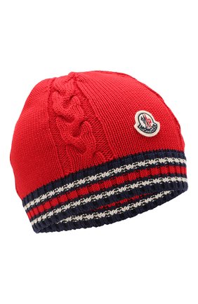 Детского хлопковая шапка MONCLER красного цвета по цене 7995 руб., арт. F1-954-9Z700-20-V9072 | Фото 1 Детского хлопковая шапка MONCLER красного цвета, арт. F1-954-9Z700-20-V9072 | Фото 1