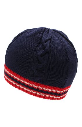 Детского хлопковая шапка MONCLER синего цвета по цене 7995 руб., арт. F1-954-9Z700-20-V9072 | Фото 2 Детского хлопковая шапка MONCLER синего цвета, арт. F1-954-9Z700-20-V9072 | Фото 2