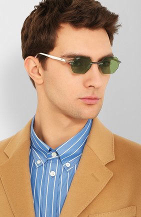 Женские солнцезащитные очки RAY-BAN зеленого цвета по цене 12600 руб., арт. 8061-003/2 | Фото 3 Женские солнцезащитные очки RAY-BAN зеленого цвета, арт. 8061-003/2 | Фото 3