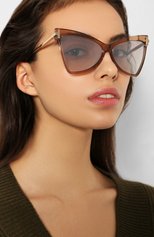 Женские солнцезащитные очки TOM FORD бежевого цвета, арт. TF767 57G | Фото 2 (Региональные ограничения белый список (Axapta Mercury): RU; Тип очков: С/з; Статус проверки: Проверена категория; Оптика Гендер: оптика-женское; Очки форма: Креативные, Cat-eye)