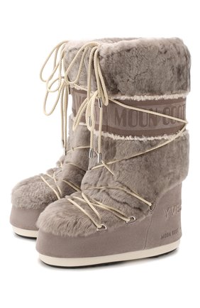 Замшевые сапоги Yves Salomon x Moon Boot | Фото №1 Замшевые сапоги Yves Salomon x Moon Boot | Фото №1