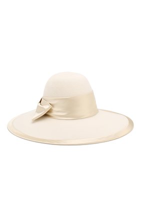 Женская фетровая шляпа GUCCI кремвого цвета, арт. 603493/3HJ17 | Фото 1 (Материал: Шерсть, Текстиль)