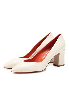 Женская кожаные туфли SANTONI белого цвета по цене 36250 руб., арт. WDHZ58610HI2RSZAG15 | Фото 1 Женская кожаные туфли SANTONI белого цвета, арт. WDHZ58610HI2RSZAG15 | Фото 1