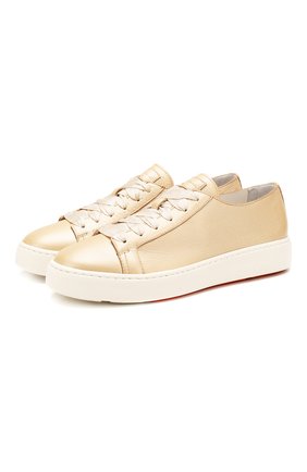 Женские кожаные кеды SANTONI золотого цвета по цене 28900 руб., арт. WBCE53853BARCFAS048 | Фото 1 Женские кожаные кеды SANTONI золотого цвета, арт. WBCE53853BARCFAS048 | Фото 1