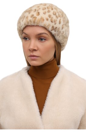 Женский берет из меха норки FURLAND бежевого цвета по цене 42240 руб., арт. 0013600110120300000 | Фото 2 Женский берет из меха норки FURLAND бежевого цвета, арт. 0013600110120300000 | Фото 2