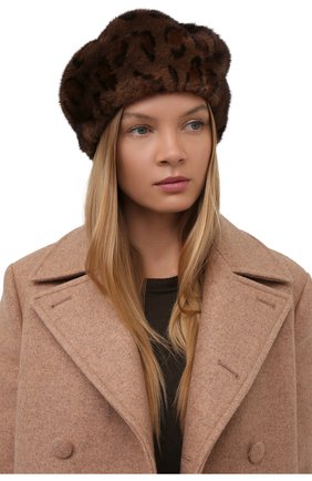 Женский берет из меха норки FURLAND леопардового цвета по цене 42240 руб., арт. 0013600110026300000 | Фото 2 Женский берет из меха норки FURLAND леопардового цвета, арт. 0013600110026300000 | Фото 2