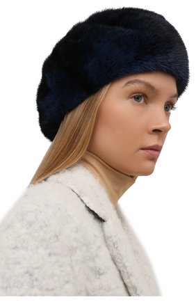 Женский берет из меха норки FURLAND синего цвета по цене 47300 руб., арт. 0013600110173600050 | Фото 2 Женский берет из меха норки FURLAND синего цвета, арт. 0013600110173600050 | Фото 2