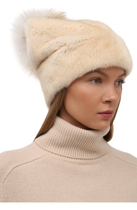 Женский шапка из меха норки FURLAND бежевого цвета по цене 55840 руб., арт. 0091900110139300808 | Фото 2 Женский шапка из меха норки FURLAND бежевого цвета, арт. 0091900110139300808 | Фото 2