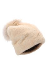 Женская шапка из меха норки FURLAND кремвого цвета, арт. 0091900110139300808 | Фото 1 (Материал: Натуральный мех)
