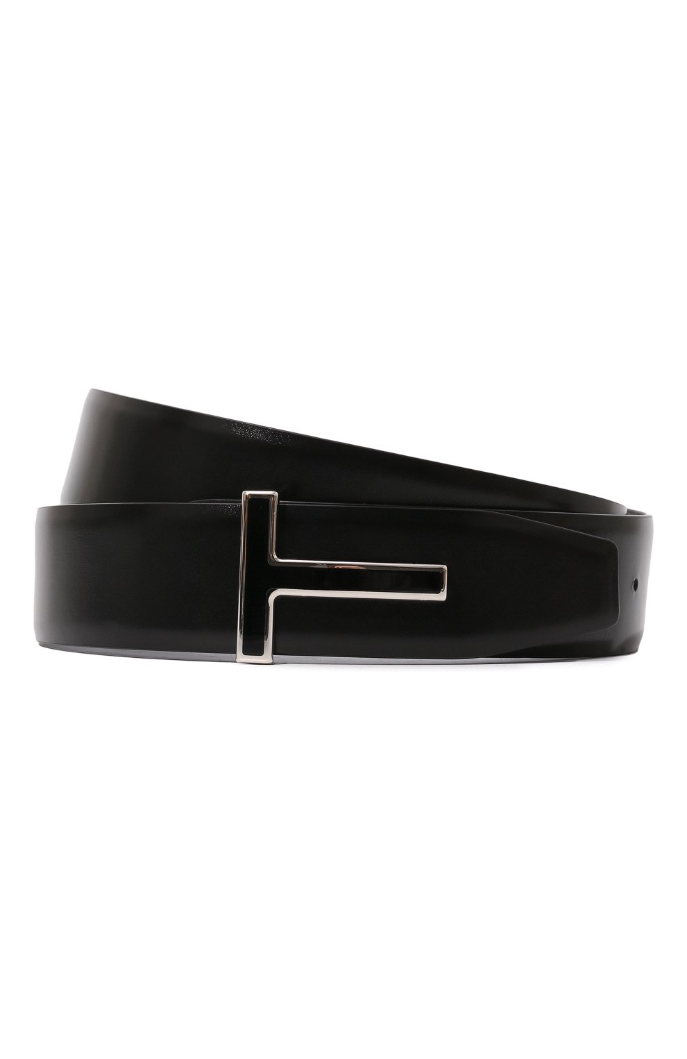 Мужской кожаный ремень TOM FORD черного цвета, арт. TB247P-LCL052 | Фото 1