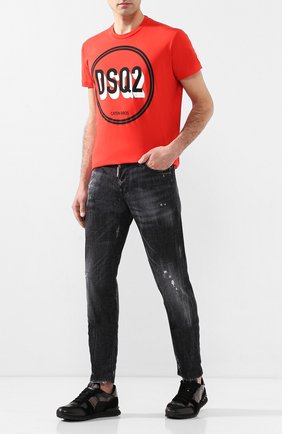 Мужская хлопковая футболка DSQUARED2 красного цвета по цене 22950 руб., арт. S74GD0659/S22427 | Фото 2 Мужская хлопковая футболка DSQUARED2 красного цвета, арт. S74GD0659/S22427 | Фото 2