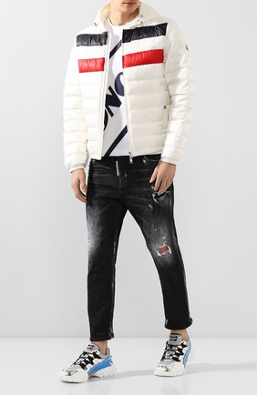 Мужская пуховая куртка kourou MONCLER белого цвета по цене 73300 руб., арт. F1-091-1A117-00-C0453 | Фото 2 Мужская пуховая куртка kourou MONCLER белого цвета, арт. F1-091-1A117-00-C0453 | Фото 2