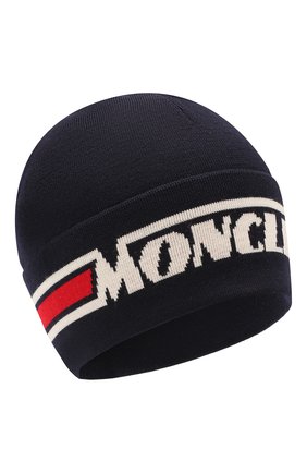 Мужская шерстяная шапка MONCLER темно-синего цвета по цене 14700 руб., арт. F1-091-9Z702-00-A9332 | Фото 1 Мужская шерстяная шапка MONCLER темно-синего цвета, арт. F1-091-9Z702-00-A9332 | Фото 1