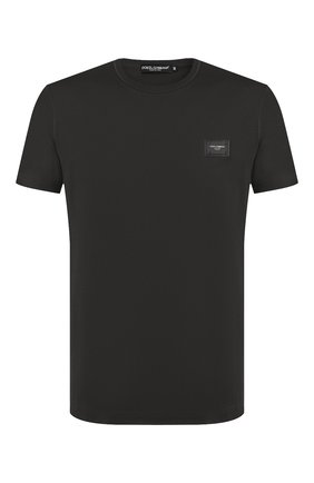 Мужская хлопковая футболка DOLCE & GABBANA темно-серого цвета по цене 36300 руб., арт. G8KJ9T/FU7EQ | Фото 1 Мужская хлопковая футболка DOLCE & GABBANA темно-серого цвета, арт. G8KJ9T/FU7EQ | Фото 1 (Рукава: Короткие; Материал внешний: Хлопок; Принт: Без принта; Длина (для топов): Стандартные; Стили: Кэжуэл)