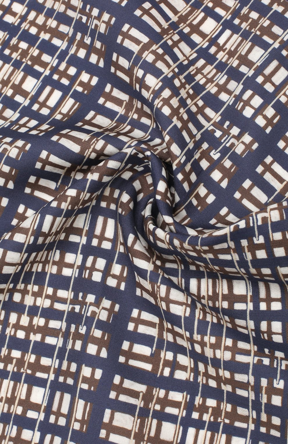 Мужской платок из хлопка и шелка ERMENEGILDO ZEGNA синего цвета, арт. Z7J16/38B | Фото 2 (Материал: Текстиль, Шелк, Хлопок)