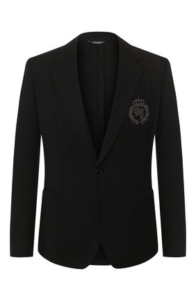 Мужской хлопковый пиджак DOLCE & GABBANA черного цвета по цене 196000 руб., арт. G2NW6Z/FUGJM | Фото 1 Мужской хлопковый пиджак DOLCE & GABBANA черного цвета, арт. G2NW6Z/FUGJM | Фото 1