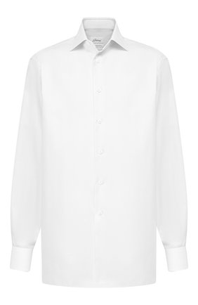 Мужская хлопковая сорочка BRIONI белого цвета по цене 67650 руб., арт. RCL41F/P7001 | Фото 1 Мужская хлопковая сорочка BRIONI белого цвета, арт. RCL41F/P7001 | Фото 1 (Мужское Кросс-КТ: Сорочка-одежда; Рукава: Длинные; Длина (для топов): Стандартные; Материал внешний: Хлопок; Принт: Однотонные; Случай: Формальный; Манжеты: На пуговицах; Воротник: Акула; Региональные ограничения белый список (Axapta Mercury): RU)